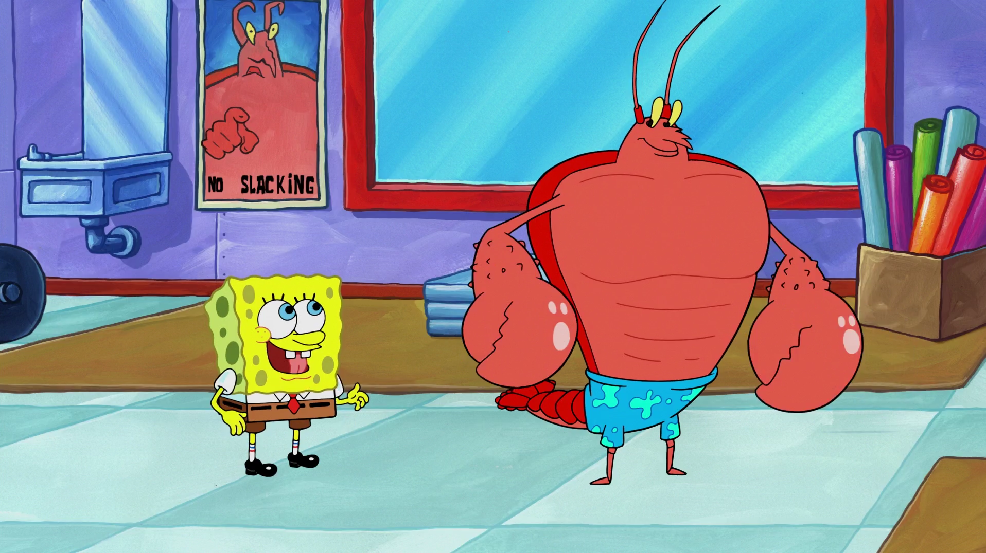 SpongeBuddy Mania SpongeBob Episode Larry's Gym