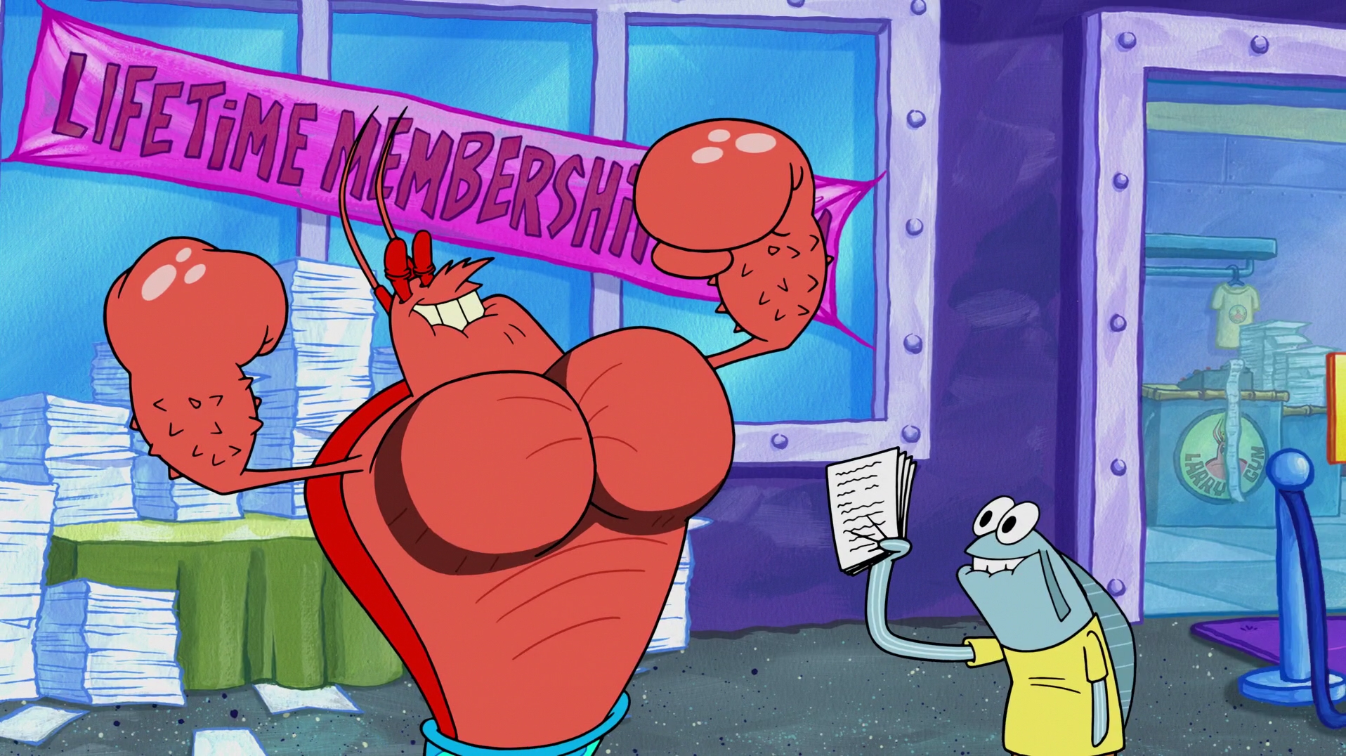 SpongeBuddy Mania - SpongeBob Episode - Larry's Gym